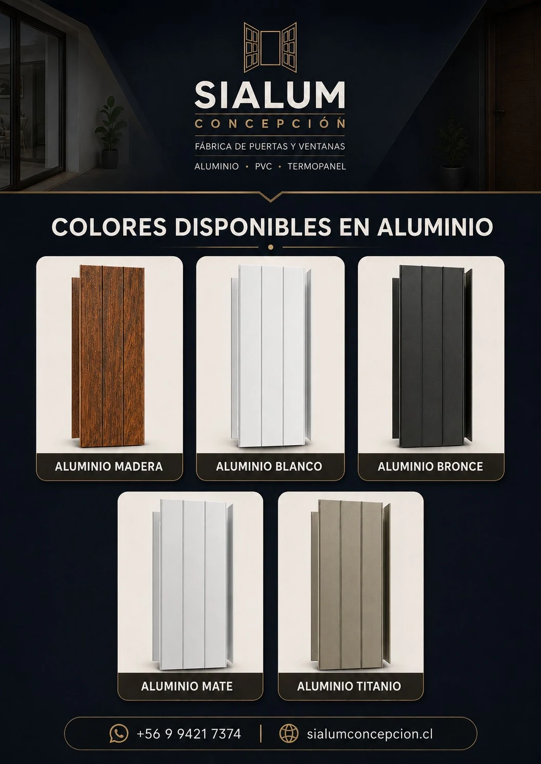 Muestra de aluminio Madera de la carta de Sialum